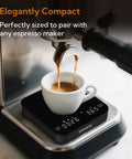 Ultra Precise Coffee Scale with Auto Timing and Rechargeable Battery, Mini Espresso Scale with Timer under espresso machine.
