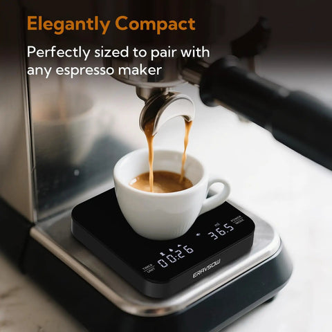 Ultra Precise Coffee Scale with Auto Timing and Rechargeable Battery, Mini Espresso Scale with Timer under espresso machine.
