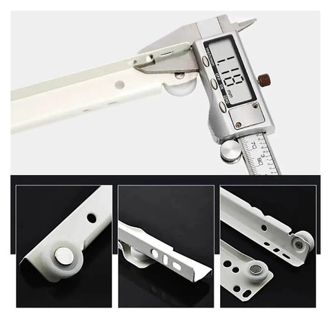 Full Extension Drawer Slides Two Section Thickened Pulley Hardware with caliper measurement and roller details