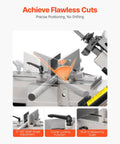 Metal Horizontal Band Saw With 7 By 12 Inch Rectangular Cutting Capacity, Dual 110V To 220V Power, showing 0°-45° angle adjustment.