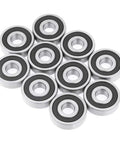 6200 2RS Ball Bearings Set Steel Double Rubber Sealed 10 X 30 X 9mm Low Noise Wheel Bearing Kit For Machinery Equipment Electrical Instruments And Toys High Precision 10 Pack, 10 steel bearings