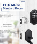 Front Door Lock Set With Keypad Deadbolt And Smart Lock, Black Double Door Handle Set For Entry, dimensions illustration