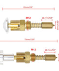 Heavy Duty Motorcycle Carburetor Fast Idle Screw And Manual Choke Plunger, metal, M12 sizes, precise throttle control.
