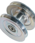 Heavy Duty Replacement Deck Drive Pulley For John Deere 120 140 300 312 314 316 317 318 Fits 42 48 54 60 Inch Mowers Super Tough Mod C8L-37966 close-up view showing metal design and bearing.