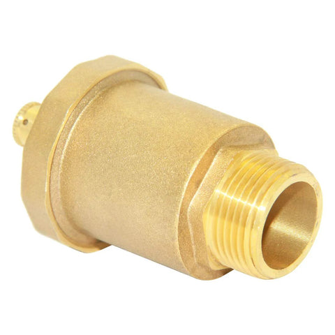 Beduan brass 10500-VE automatic float valve, 3/4-inch male-thread air release/bleeder valve, close-up