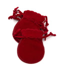 60 Pack Velvet Jewelry Pouches Drawstring Bags For Rings And Earrings Gifts in wine red color arranged on display