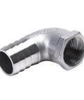 Stainless Steel 304 One Inch Hose Barb to Three Quarter Inch Female NPT 90 Degree Elbow Pipe Fitting for Home Brew Hoses Clamp Ready