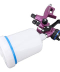 Lightweight HVLP Paint Spray Gun Built With An Ergonomic Handle And Grippy Texture To Kill Hand Fatigue, close-up view.