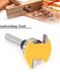 T Slot Router Bit With Bearing For Woodworking One Quarter Inch Shank Slot Cutter shown on woodworking table