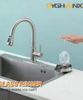 Cup Rinser For Kitchen Sink With 360 Degree Rotating Jet And Eight Water Outlets Glass Rinser Faucet Attachment in use