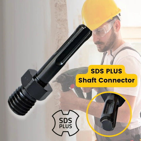 Heavy Duty Five Eighths Inch To Eleven UNC SDS Plus Shank Adapter For Hammer Drills And Core Drill Bits With Secure Fit Arbor Shaft Attachment displayed