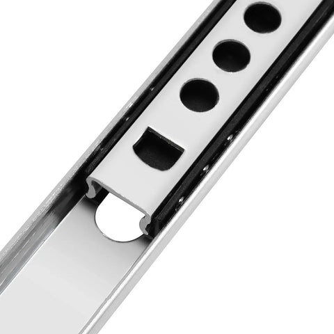 Close-up of 10 Pairs Of 10 Inch Full Extension Drawer Slides With Ball Bearing Side Mount Soft Close And 2 Way Track Rails in steel