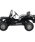 Side view of black Beast Of A 150cc Go Kart With Semi Automatic 3-Speed Transmission And Reverse, LED Headlights, and 18-inch Alloy Wheels.