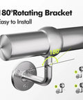 Top Tier Heavy Duty Stair Handrail Kit 30 Inch Stainless Steel 304 Wall Mount Grab Railing System with 180° rotating bracket.