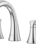Weller 8 Inch Widespread Bathroom Faucet With Three Hole Setup Dual Handles Dope Chrome Finish Metal Pop Up Drain One Point Two GPM Flow Vanity LG49WR0C
