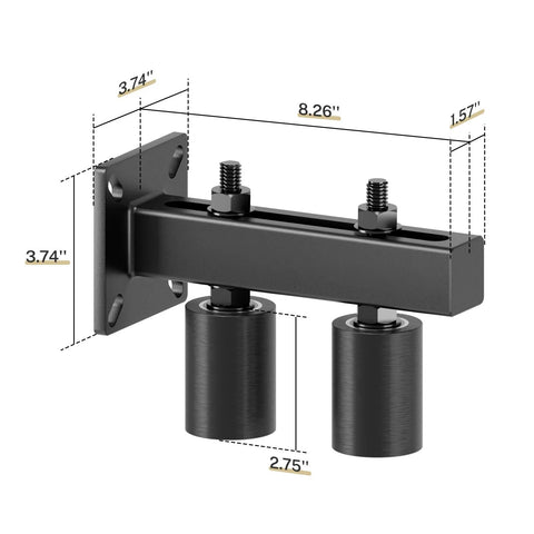 Adjustable 3 Inch Slide Gate Guide Roller System With Rust Proof Heavy Duty Steel Gate Support Assembly And Dual Hard Nylon Guiders