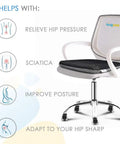 Ultra Comfy Gel Seat Cushion 1.8 Inch Thick for All Day Seating Orthopedic Pressure Relief Pad on office chair