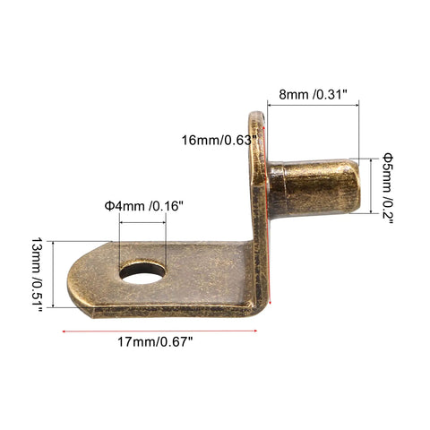 Rock Solid Bronze Shelf Support Pegs, Slick L Shaped Cabinet Brackets, 2 Inch Heavy Duty Shelf Pins For Kitchen Cupboards And Closets, Clean 20 Pack Diy Home Setup Hardware Kit