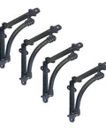 Heavy Duty Black Cast Iron Shelf Brackets Set Of Four, 5.5 X 1.2 X 5.5 Inches, Half Round Style Mounting Brackets For Tight Spaces