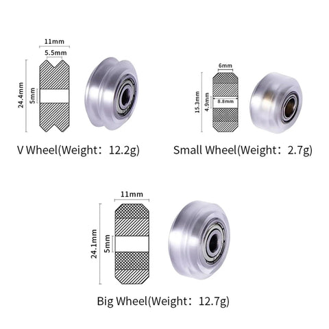 Badass 5 Pack V Slot Linear Rail Wheels For 3D Printers And Cnc Rigs Smooth Ball Bearing Rollers With Five Millimeter Bore Give Your Rig Tight Grip And Flawless Prints Every Single Run