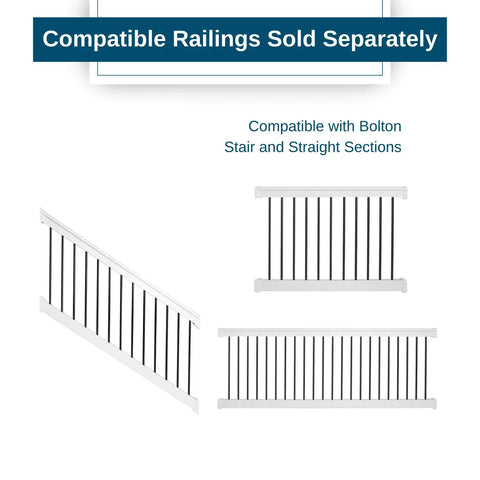 Stair Vinyl Railing Brackets Set For Porch And Deck Rail Systems Top And Bottom Classic Brackets For Stairs Fits Yorkshire And Bolton Vinyl Railing Kit White No Sweat Install