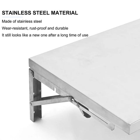 Heavy Duty Folding Wall Shelf With Thick Rust Proof Stainless Steel Hella Sturdy Floating Storage Rack For Garage Kitchen Or Laundry Straight Built Tough To Handle Any Daily Grind Smoothly