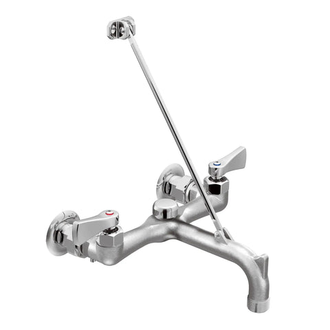 Heavy-Duty Commercial Wall Mount Two-Handle Sink Faucet With Vacuum Breaker Solid Cast Brass Construction Tamper-Resistant Design M-DURA Series