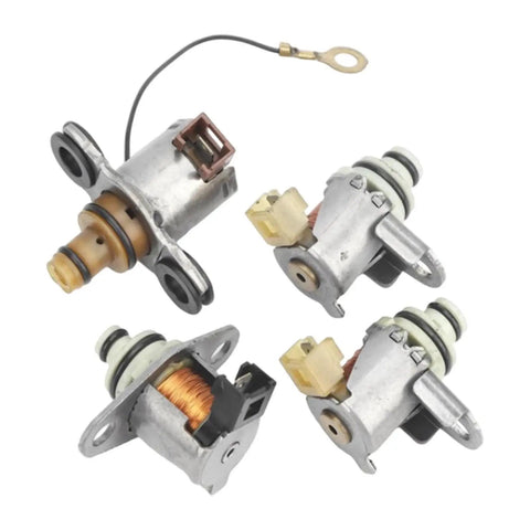 Transmission Solenoids Replacement Kit For Smooth Shifts And Boosted Driving Response G6T46571 Hydraulic Control For Automatic Transmissions Durable DIYer Ready Parts, close-up view of metallic solenoids
