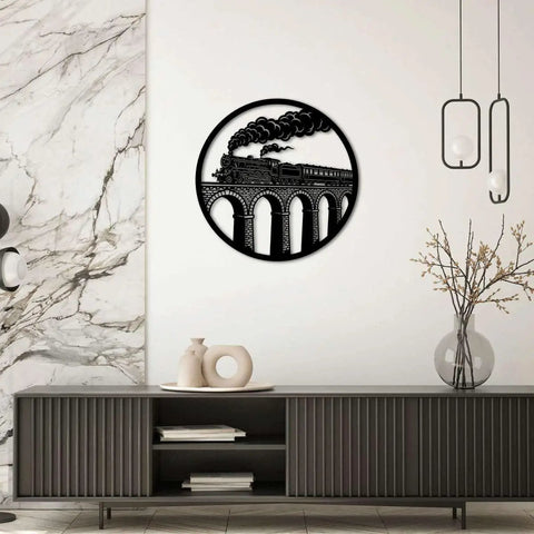 Vintage Steam Locomotive Metal Wall Art For Indoor And Outdoor Decor Dope Iron Silhouette Sign For Living Room Office