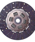 Built Different Performance Clutch Disc Featuring Dual Friction Pads And Heavy Duty Ball Bearings For Hard Launching And Aggressive Street Driving Shifting Gears, close-up view of disc with friction pads.