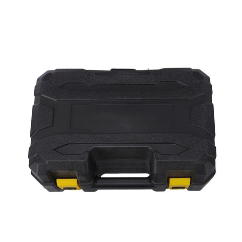 Black carrying case for Jeffergarden Mini Bench Grinder 100W With Six Speeds Cordless Polisher, compact and sturdy design.