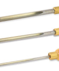Pro Grade Three Piece Spindle Gouge Set For Woodturning built tough with metal shafts and rock solid beech handles.