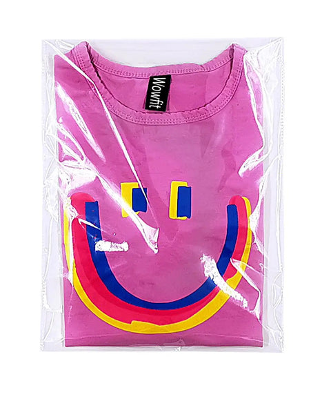 Pink shirt in Clear 9x12 Cellophane Bags 100 Count Resealable Self Sealing Poly Bags For Clothes Shirts Pants Food Flyers Heavy Duty Reinforced Sides Ideal For Gift Wrap And Storage And More