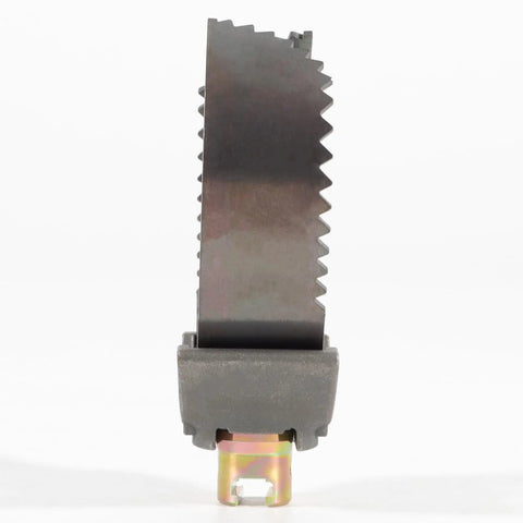Heavy Duty 3 Inch C Style Cutter Cable Coupling Drain Cleaning Tool Attachment front view with serrated edge for cutting.