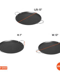 13.5 Inch Carbon Steel Nonstick Round Comal With Metal Handles Durable Black Pan For Tortillas Searing And Everyday Cooking
