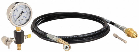 Accumulator Charging Gauge Kit For Greer Bladder And Piston Accumulators, 3000 PSI Max, SAE 0.960-14 RH Connection, Includes 10 Ft Hose, Adapter, And Pressure Gauge For Fast, Easy System Pressure Checks