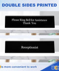 Desk Bell For Service And Reception With Ring Sign, Clear Call Bell For Front Desk, Office, Hotel, Hospital, School, Dinner Bell, Easy To Use, Loud Ring, Double-Sided Sign For Assistance. double-sided printed sign