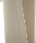 Close-up of Inherent Flame Retardant Thermal Insulated Kitchen Curtain Dope Privacy Shield 42W By 84L Inches Light Beige One Panel Self Extinguishing Polyester