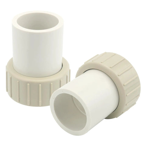 2 Pack Union Replacement Kit With Inlet And Outlet Fittings, Nuts And O Rings For Pool And Spa Pumps, 1.5 Inch Internal By 2 Inch External