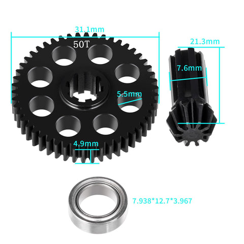 Beefy 40Cr Steel Differential Spur Gear With Pinion Assembly Drive Gear dimensions for 1/14 1/16 scale RC Cars