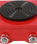 Heavy Duty Machine Skates With 360 Swivel PU Rollers For Industrial Machinery Moving Carbon Steel Base with round black roller.