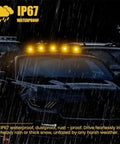 Upgrade Solar Cab Lights For Trucks No Drill Roof LED Marker Lights with Vibration Sensor on truck in rain