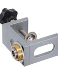 Professional Aluminum Doweling Jig Kit For Woodworkers Featuring Slick Setup And Dead Nut Hole Locator Accuracy With 8mm 10mm 12mm Drill Bits And Sleeves Perfect Clamping Guide clamp guide with adjustment knob and brass fittings for precise woodworking.