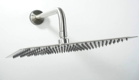 Ultra Thin 12 Inch Square Rain Shower Head With High Flow Stainless Steel For Full Body Coverage, Brushed Nickel Finish