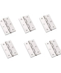 Legit 304 Stainless Steel Folding Butt Hinges Rock Solid Rust Proof Cabinet Door Connectors For Drawers Boxes And Windows Heavy Duty Mounting Screws Kit 3 Inch Size display, six units on white background.