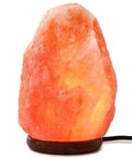 Dimmable Pink Himalayan Salt Lamp With Handcrafted Wooden Base, showcasing natural crystal glow for cozy home decor.