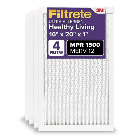 16X20X1 AC Furnace Air Filter with MERV 12 and MPR 1500 in packaging