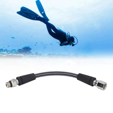 Carbon Fiber Woven Diving Hose With Dope High Pressure Precision in underwater use with diver and snorkel regulator line visible