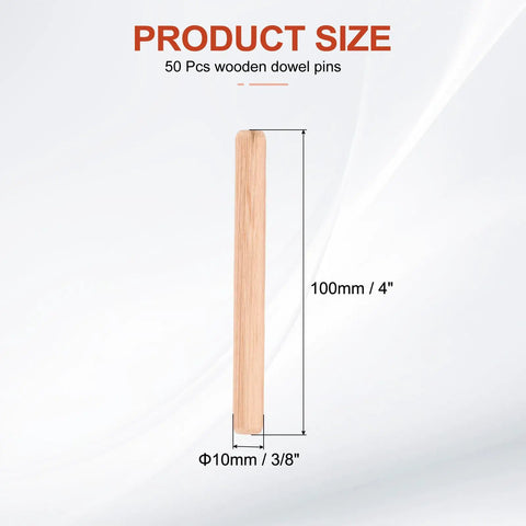 Wood Dowel Pins 3/8 Inch By 4 Inch Straight Fluted Dowels For Crafts shown in product size 10x100 mm