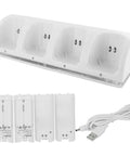 4 In 1 Controller Charging Station With Four Rechargeable Battery Packs And USB Cable For Remote Controllers.